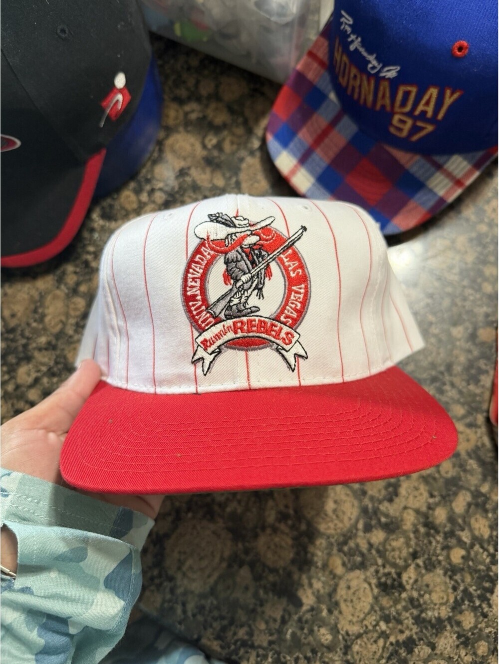Vintage UNLV Runnin Rebels Pinstripe Starter Hat Cap NWT